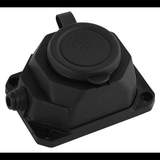 Колодка удлинителя 1-м с заземл. 16А IP44 K-1e-B-IP44 каучук черн. Эра Б0044543 фото 1