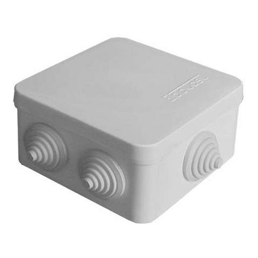 Коробка распределительная ОП 84х84х45мм IP54 7 выходов 3 гермоввода крышка защелкивающаяся сер. Eppl фото 1