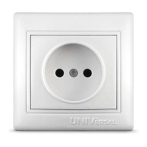 Розетка 1-м СП Севиль 16А IP20 без заземл. бел. UNIVersal С0022 фото 1