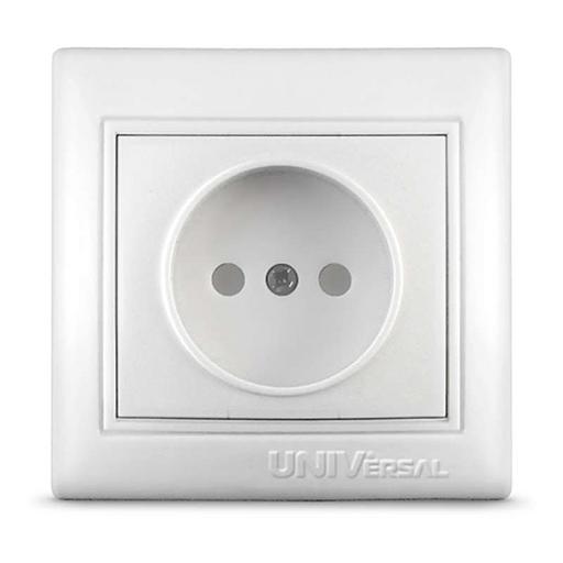 Розетка 1-м СП Севиль 16А IP20 без заземл. защ. шторки бел. UNIVersal С0047 фото 1