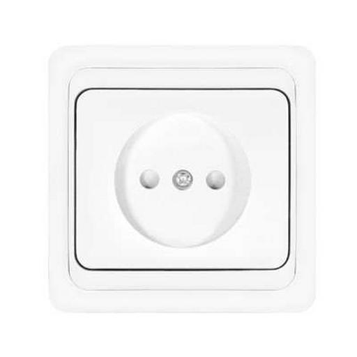 Розетка 1-м СП Валери 16А IP20 без заземл. защ. шторки бел. UNIVersal В0022x фото 1