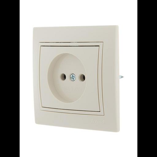 Розетка 1-м СП Mira 16А IP20 без заземл. со вставкой керамика крем. LEZARD 701-0303-121 фото 2