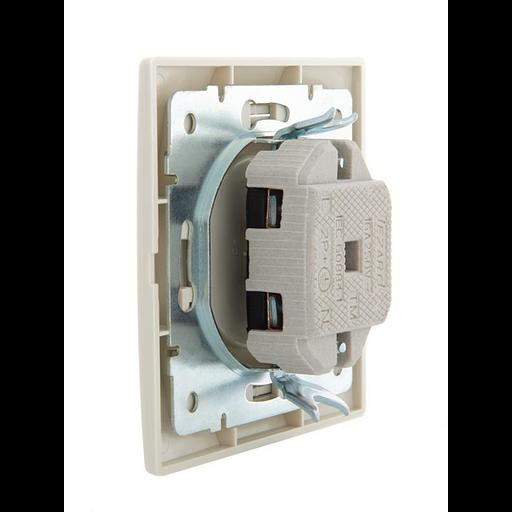 Розетка 1-м СП Mira 16А IP20 без заземл. со вставкой керамика крем. LEZARD 701-0303-121 фото 5