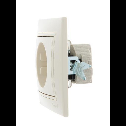 Розетка 1-м СП Mira 16А IP20 с заземл. со вставкой керамика крем. LEZARD 701-0303-122 фото 3