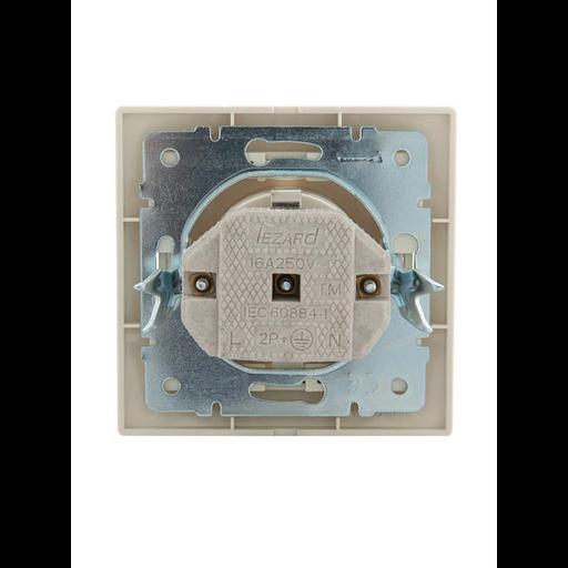 Розетка 1-м СП Mira 16А IP20 с заземл. со вставкой керамика крем. LEZARD 701-0303-122 фото 4