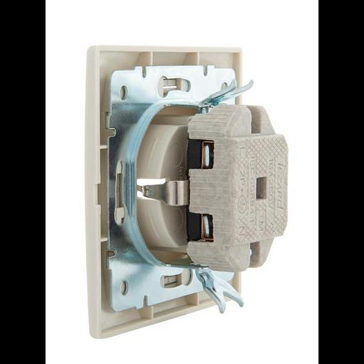 Розетка 1-м СП Mira 16А IP20 с заземл. со вставкой керамика крем. LEZARD 701-0303-122 фото 5