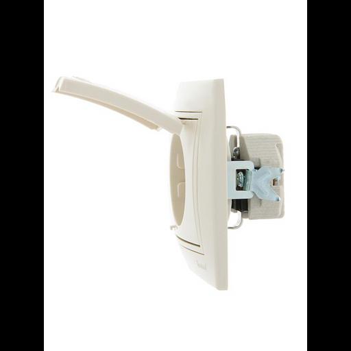 Розетка 1-м СП Mira 16А IP20 с заземл. с защ. крышкой со вставкой керамика крем. LEZARD 701-0303-123 фото 3