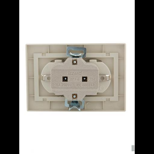 Розетка 2-м СП Mira 16А IP20 с заземл. со вставкой керамика крем. LEZARD 701-0303-127 фото 4