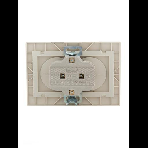 Розетка 2-м СП Mira 16А IP20 без заземл. со вставкой керамика крем. LEZARD 701-0303-128 фото 4