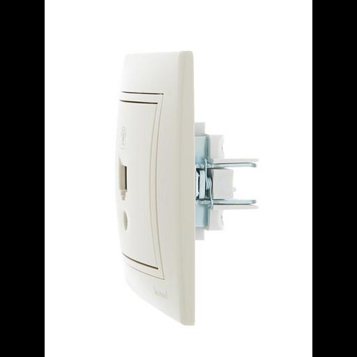 Розетка телефонная 1-м СП Mira RJ11 крем./крем.. LEZARD 701-0303-137 фото 3