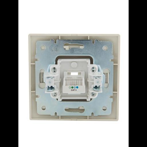 Розетка телефонная 1-м СП Mira RJ11 крем./крем.. LEZARD 701-0303-137 фото 4