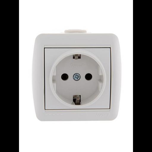 Розетка 1-м ОП Nata 16А IP20 с заземл. керамика бел. LEZARD 710-0200-122 фото 1