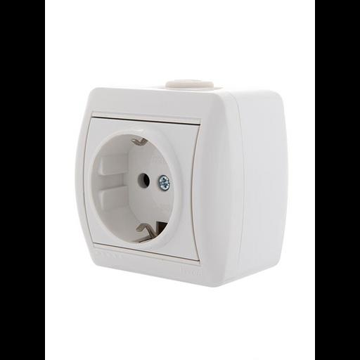 Розетка 1-м ОП Nata 16А IP20 с заземл. керамика бел. LEZARD 710-0200-122 фото 4