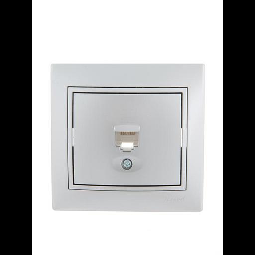 Розетка компьютерная 1-м СП Mira RJ45 сер. метал. LEZARD 701-1010-139 фото 1