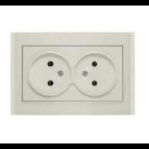 Розетка 2-м СП Бриллиант 16А IP20 без заземл. сл. кость UNIVersal 7948738 фото 1