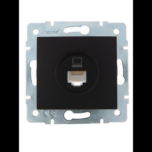 Розетка компьютерная 1-м СП Karina RJ45 механизм черн. бархат LEZARD 707-4288-139 фото 1