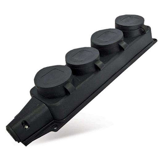 Колодка удлинителя 4-м 1ф с заглушками каучук UNIVersal 1029 фото 1