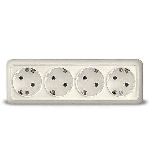 Розетка 4-м ОП Олимп с заземл. сл. кость UNIVersal 1169 фото 1