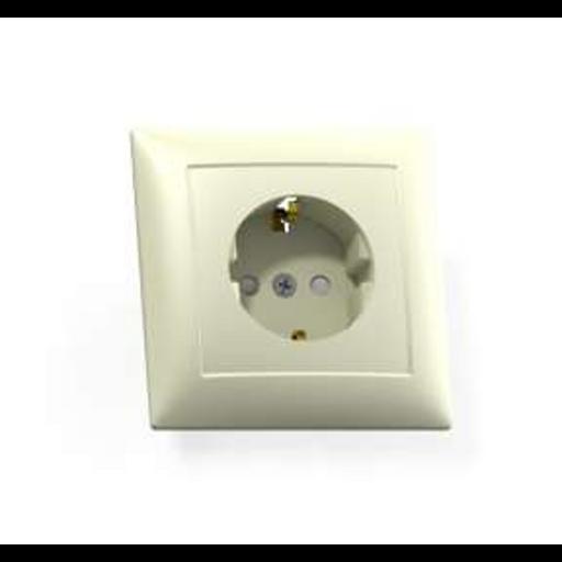 Розетка 1-м СП Селена РС16-400 16А IP20 с заземл. защ. шторки сл. кость Кунцево 8151 фото 1