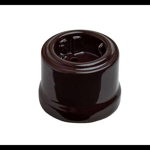 Розетка 1-м ОП Лизетта 16А IP20 ретро с заземл. керамика корич. Bironi B1-101-02 фото 1