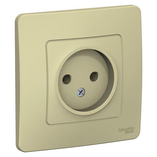 Розетка 1-м СП Blanca 16А IP20 250В без заземл. без защ. шторок беж. SE BLNRS000017 фото 1