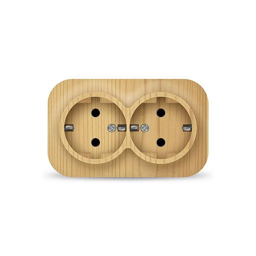 Розетка 2-м ОП 16А IP20 с заземл. сосна IONICH 1439 фото 1