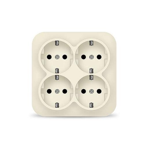 Розетка 4-м ОП 16А IP20 с заземл. сл. кость квадрат IONICH 1454 фото 1
