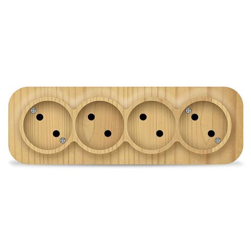 Розетка 4-м ОП 10А IP20 без заземл. сосна IONICH 1456 фото 1