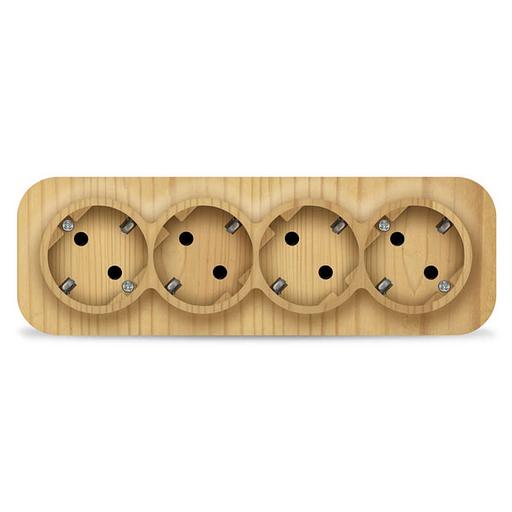 Розетка 4-м ОП 16А IP20 с заземл. сосна IONICH 1457 фото 1