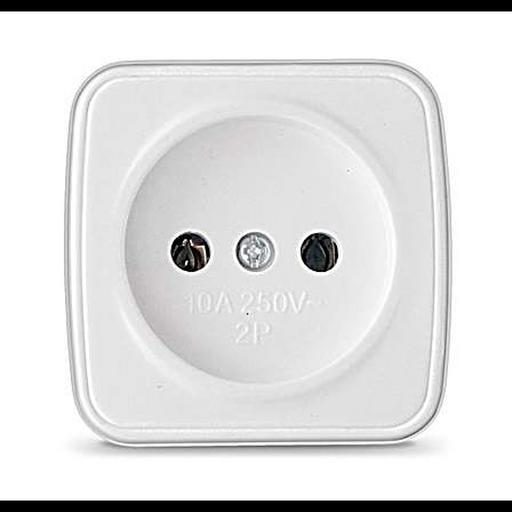 Розетка 1-м ОП Электра 10А IP20 без заземл. бел. Союз 0011 фото 1