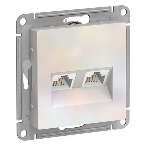 Розетка компьютерная 2-м AtlasDesign RJ45 кат.5E механизм жемчуж. SE ATN000485 фото 1
