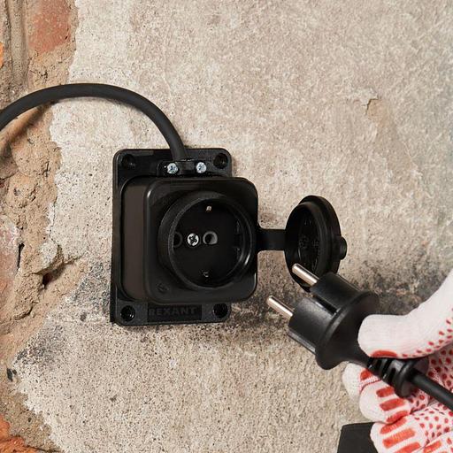 Розетка штепсельная влагозащ. с/з 16А IP54 каучук Rexant 111-111 фото 9