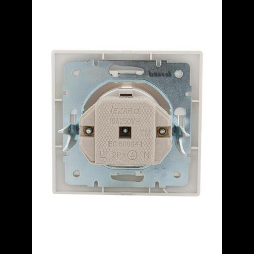 Розетка 1-м СП Mira 16А IP20 с заземл. со вставкой керамика жемчуж./бел. перламутр. LEZARD 701-3030- фото 4