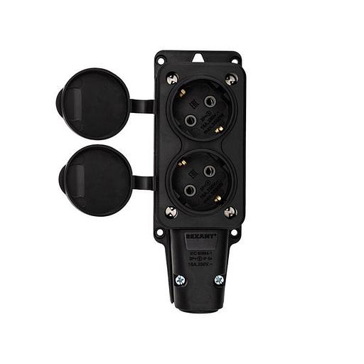 Розетка штепсельная двухместная влагозащ. с/з 16А IP54 каучук Rexant 111-112 фото 6