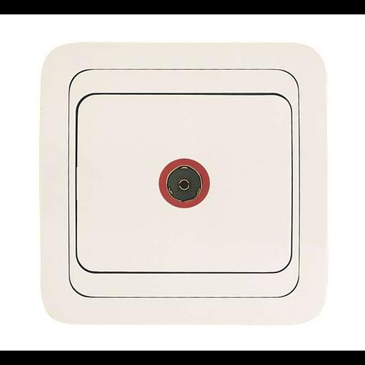 Розетка телевизионная TV 1-м СП Mimoza 16А IP20 бел./бел. Makel 12007 фото 1