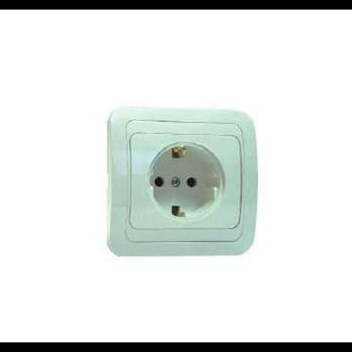 Розетка 1-м СП Mimoza 16А IP20 с заземл. керамика бел./бел. Makel 12008 фото 1