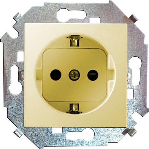 Розетка 1-м СП Simon 15 16А IP20 250В с заземл. Schuko защ. шторки винтов. клеммы механизм сл. кость фото 1