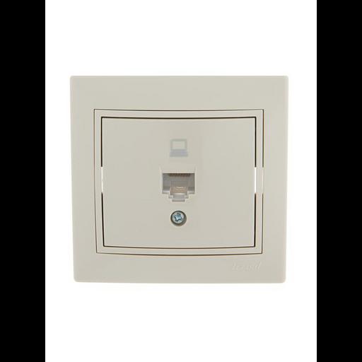 Розетка компьютерная 1-м СП Mira RJ45 крем./крем.. LEZARD 701-0303-139 фото 1