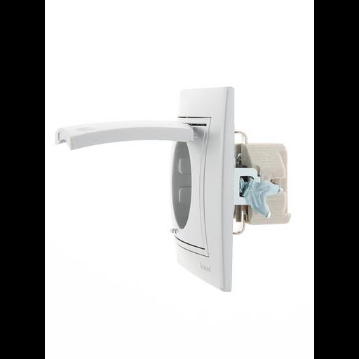 Розетка 1-м СП Mira 16А IP20 с заземл. с защ. крышкой со вставкой керамика сер. метал. LEZARD 701-10 фото 3