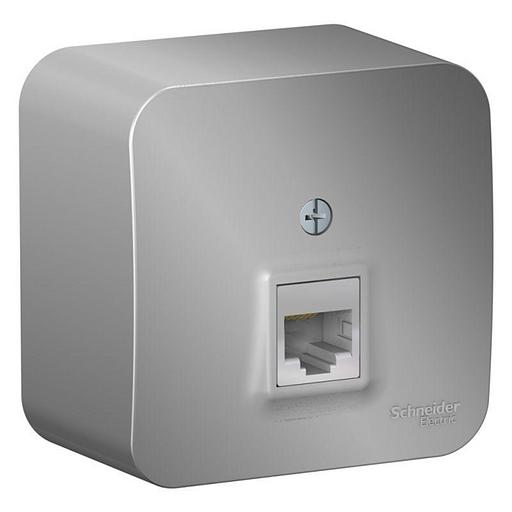 Розетка компьютерная 1-м ОП Blanca RJ45 кат.5E с изолир. пластиной алюм. SE BLNIA045003 фото 1