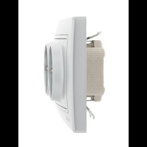 Розетка 2-м СП Mira 16А IP20 с заземл. со вставкой керамика сер. метал. LEZARD 701-1010-127 фото 3