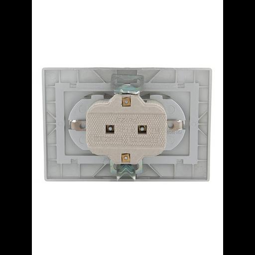 Розетка 2-м СП Mira 16А IP20 с заземл. со вставкой керамика сер. метал. LEZARD 701-1010-127 фото 4