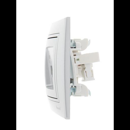 Розетка компьютерная + телефонная 2-м СП Mira RJ45 + RJ11 сер. метал. LEZARD 701-1010-143 фото 3