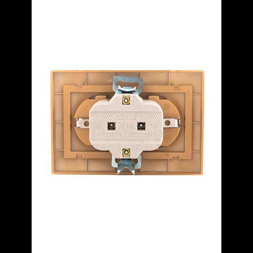 Розетка 2-м СП Mira 16А IP20 с заземл. со вставкой керамика зол. метал. LEZARD 701-1313-127 фото 4