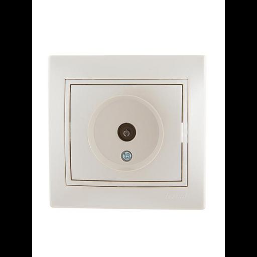 Розетка телевизионная проходная TV СП Mira 16А IP20 со вставкой жемчуж./бел. перламутр. LEZARD 701-3 фото 1