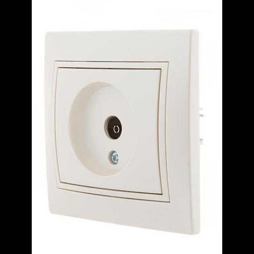 Розетка телевизионная проходная TV СП Mira 16А IP20 со вставкой жемчуж./бел. перламутр. LEZARD 701-3 фото 2