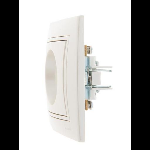 Розетка телевизионная проходная TV СП Mira 16А IP20 со вставкой жемчуж./бел. перламутр. LEZARD 701-3 фото 3