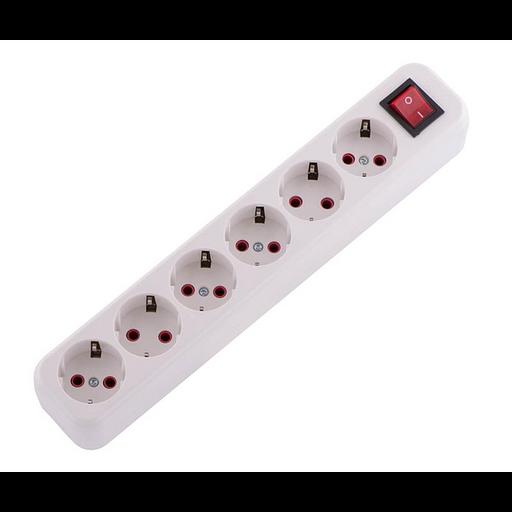 Колодка удлинителя 6-м с заземл. Lila с выкл. LEZARD 720-0600-602 фото 1