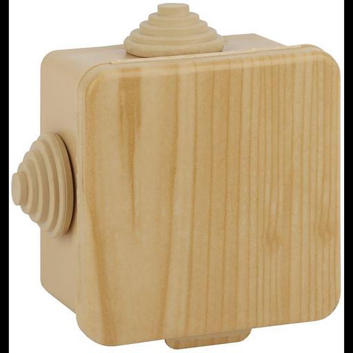 Коробка распаячная ОП КОР 80х80х50мм с гермовводами 7 вх. IP54 сосна Эра Б0043225 фото 1