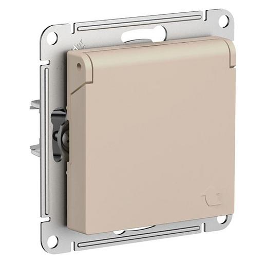 Розетка AtlasDesign 16А IP20 с заземл. защ. шторки с крышкой механизм песочн. SE ATN001246 фото 1